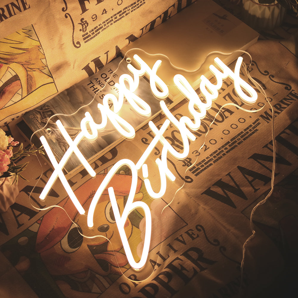 MOODSWEAVE Custom Neon Sign Happy Birthday Neon Lights Decorate Party for Her Customizable Surprise Gifts