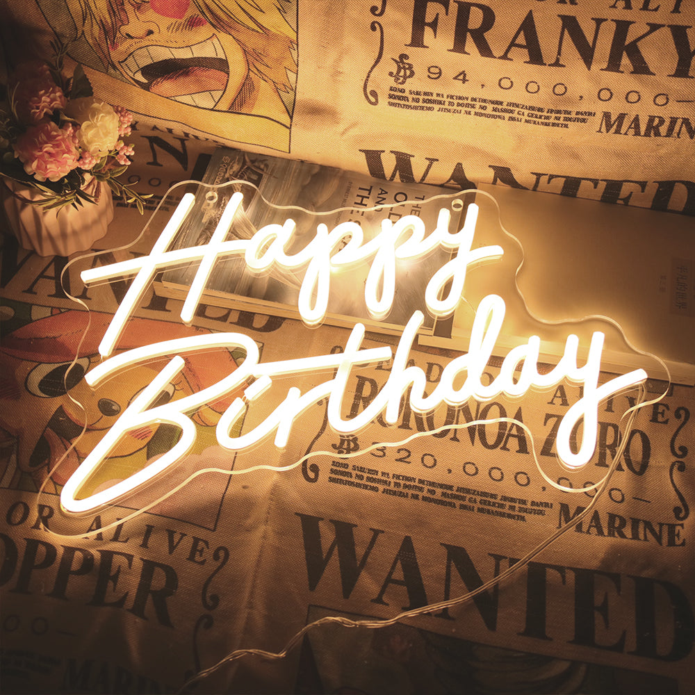 MOODSWEAVE Custom Neon Sign Happy Birthday Neon Lights Decorate Party for Her Customizable Surprise Gifts