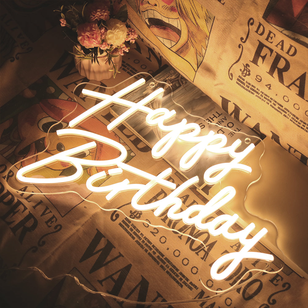 MOODSWEAVE Custom Neon Sign Happy Birthday Neon Lights Decorate Party for Her Customizable Surprise Gifts