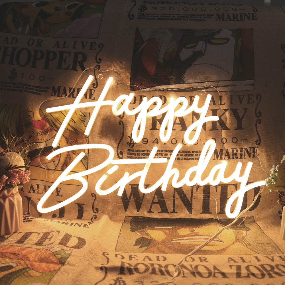 MOODSWEAVE Custom Neon Sign Happy Birthday Neon Lights Decorate Party for Her Customizable Surprise Gifts