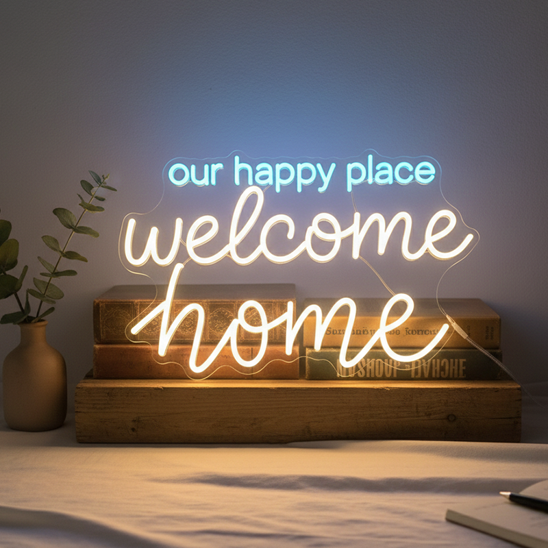 Custom Family Neon Sign – Personalized “Welcome Home” LED Neon Light for Home Décor, Entryway & Living Room | Moodsweave