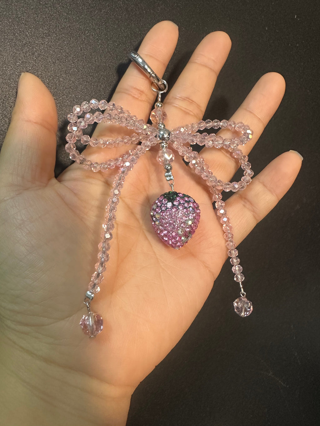 Custom Crystal Charm Pendant – Personalized Phone Charm, Bag Charm, Keychain & Car Rearview Mirror Hanging Ornament | Elegant Handmade Crystal Accessory