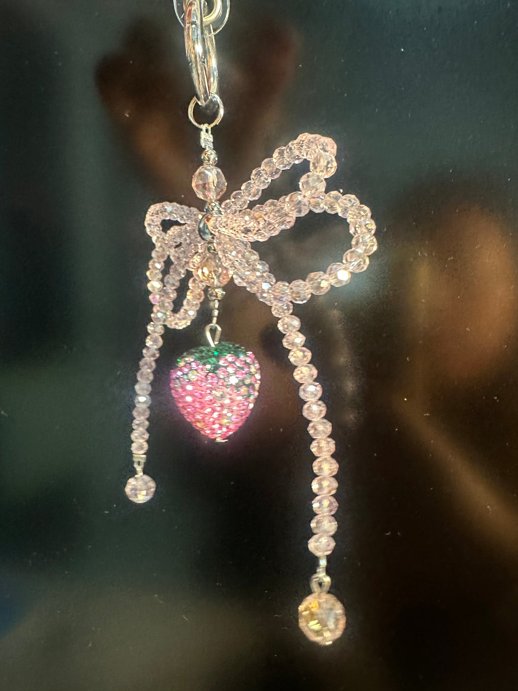 Custom Crystal Charm Pendant – Personalized Phone Charm, Bag Charm, Keychain & Car Rearview Mirror Hanging Ornament | Elegant Handmade Crystal Accessory