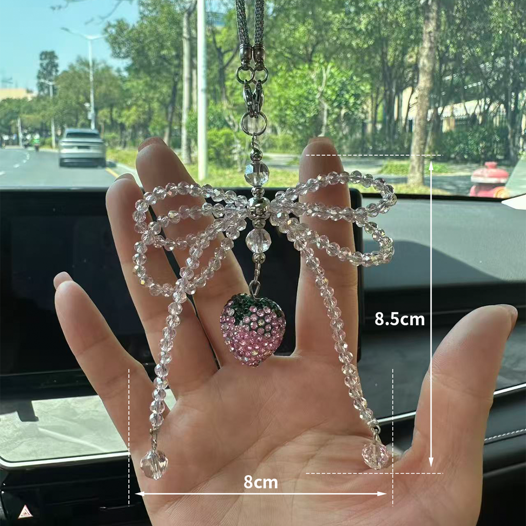 Custom Crystal Charm Pendant – Personalized Phone Charm, Bag Charm, Keychain & Car Rearview Mirror Hanging Ornament | Elegant Handmade Crystal Accessory